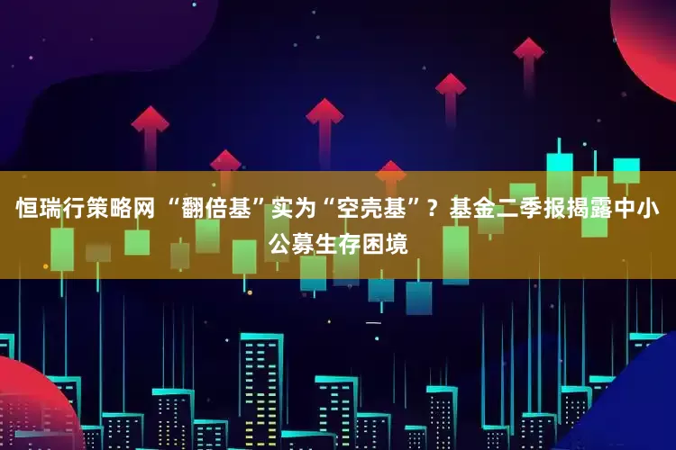 恒瑞行策略网 “翻倍基”实为“空壳基”？基金二季报揭露中小公募生存困境