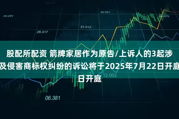 股配所配资 箭牌家居作为原告/上诉人的3起涉及侵害商标权纠纷的诉讼将于2025年7月22日开庭